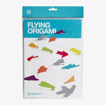Origami Flygplan från Worldwide co med färgglada pappersark