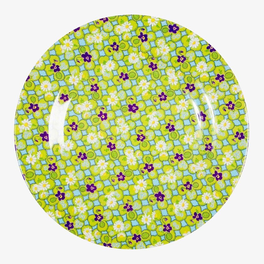 Assiette Clover från Rice med färgglatt mönster av klöver