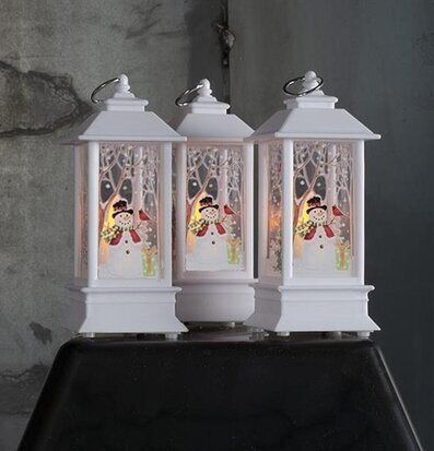 Lykta LED vattenglob Snögubbe Multi Agentur Lyktor Endless Light Ljuslyktor