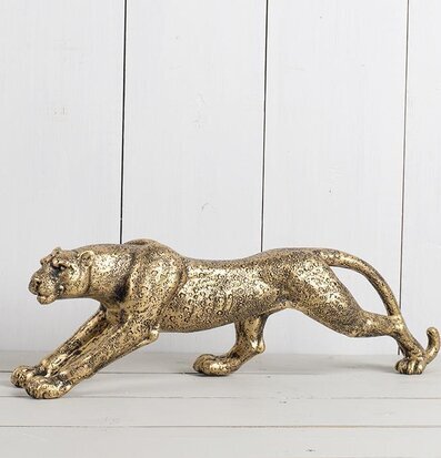 Leopard Guld skulptur från Multi Agentur i glänsande guld