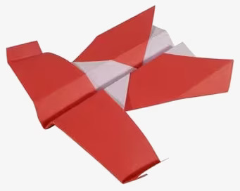 Origami Flygplan från Worldwide co i rött och vitt papper