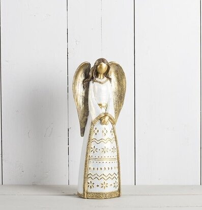 Ängel Fridfull 28 cm från Multi Agentur, vit och gyllene