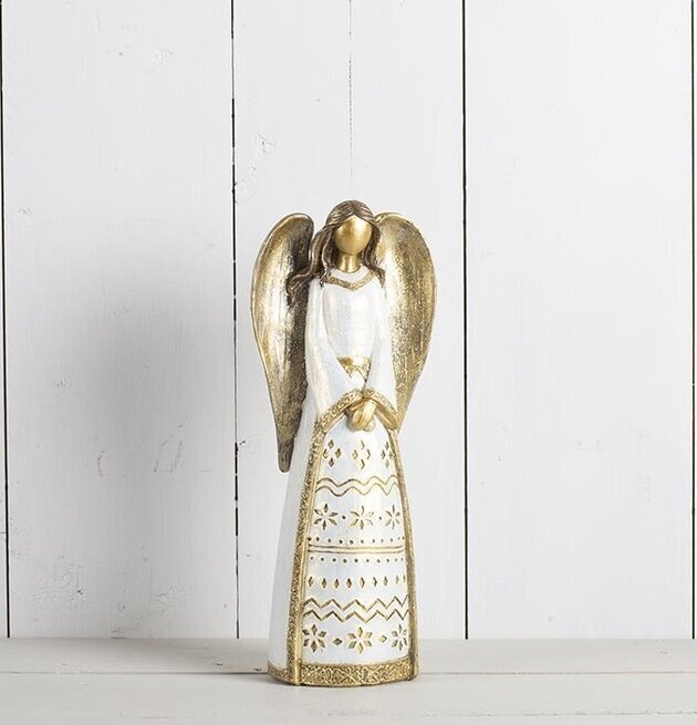 Ängel Fridfull 28 cm från Multi Agentur, vit och gyllene