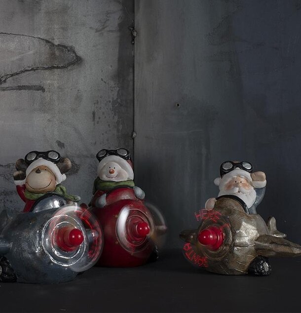 Plan Med Snögubbe Röd från Multi Agentur i rött flygplan