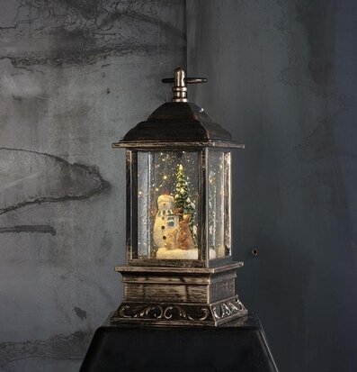 Lykta LED vattenglob Snögubbe från Multi Agentur, belyst