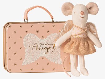 Mouse Guardian Angel från Maileg med mus och metallåda