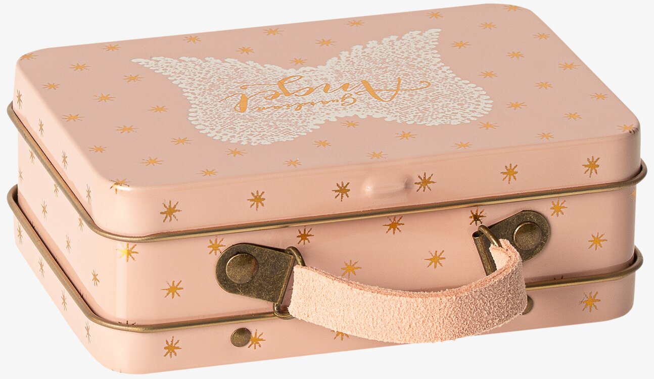 Mouse Guardian Angel från Maileg i rosa metallväska