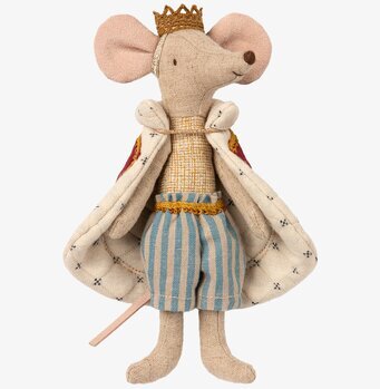 King Mouse Maileg från Maileg i kunglig mantel och krona