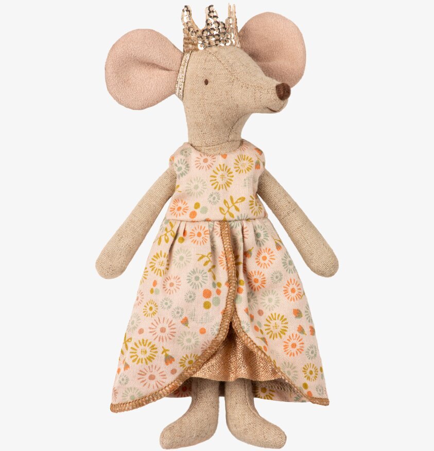 Queen Mouse Maileg från Maileg i rosa klänning med krona