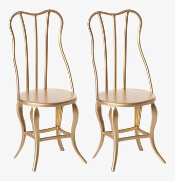 Två Vintage Chair Maileg från Maileg med gyllene yta