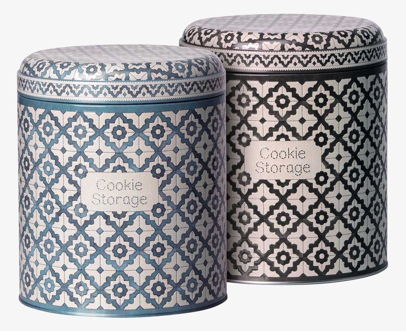 Plåtburk Cookie Storage från Maileg i blått och svartvitt