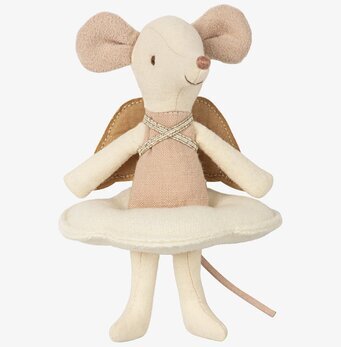 Maileg Angel Mouse - Big Sister In Book med änglavingar