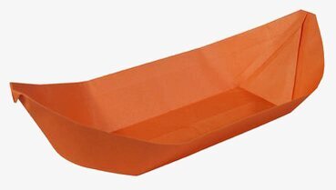 Origami Flytande från Worldwide co i orange på vit bakgrund