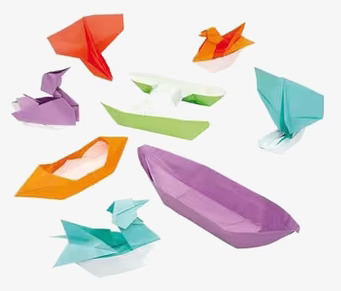 Origami Flytande från Worldwide co med färgglada figurer
