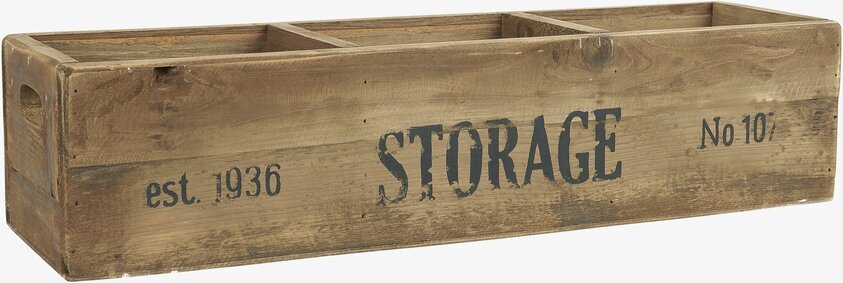 Trälåda Storage från IB Laursen med tre fack och handtag