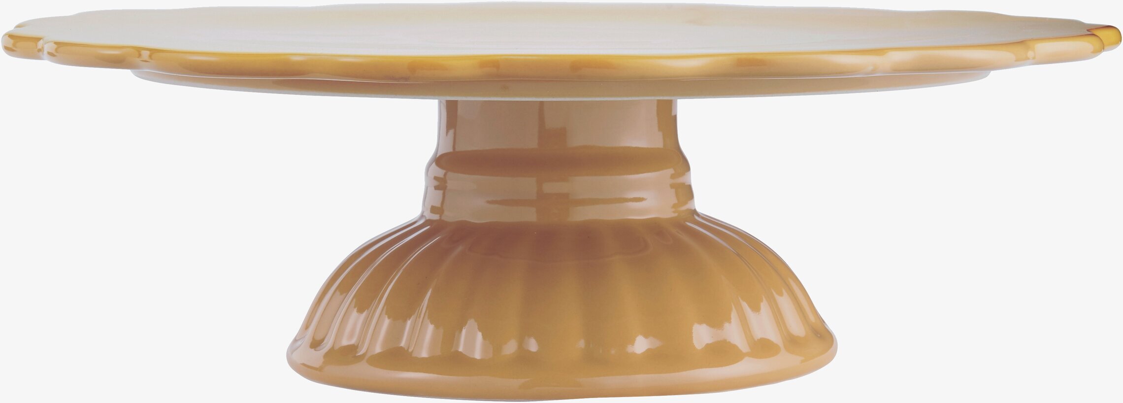 Tårtfat Mynte Mustard från IB Laursen i senapsgul keramik