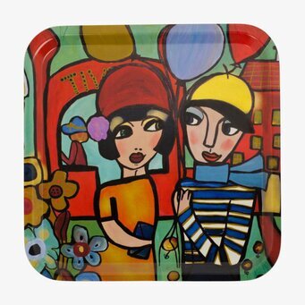 Bricka 32X32 Innan Kyssen från Dixie i färgglad design