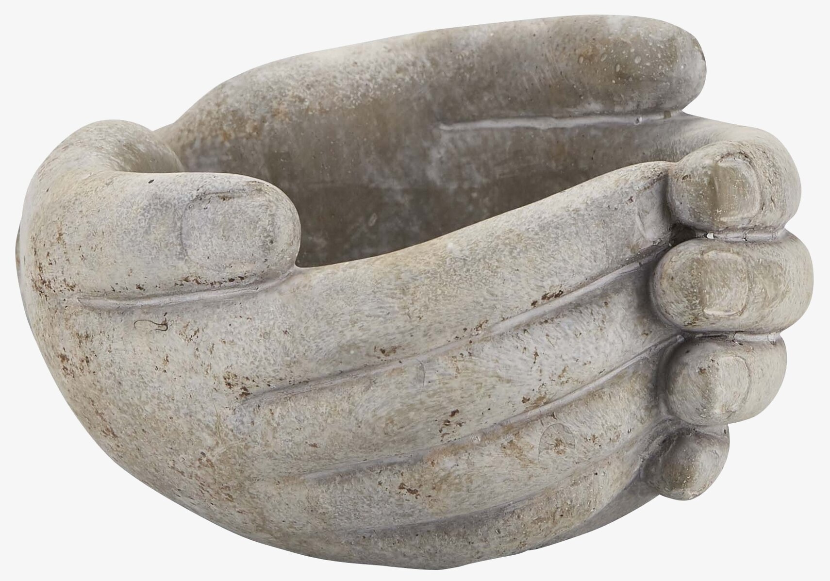 Skål Händer från Bahne, grå skål formad som kupade händer