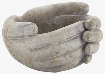 Skål Händer från Bahne, grå skål formad som kupade händer