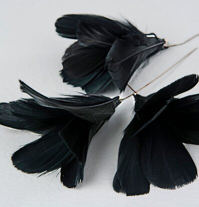 Fjäder/Tråd Blom Svart från A Lot Decoration på ljus bakgrund