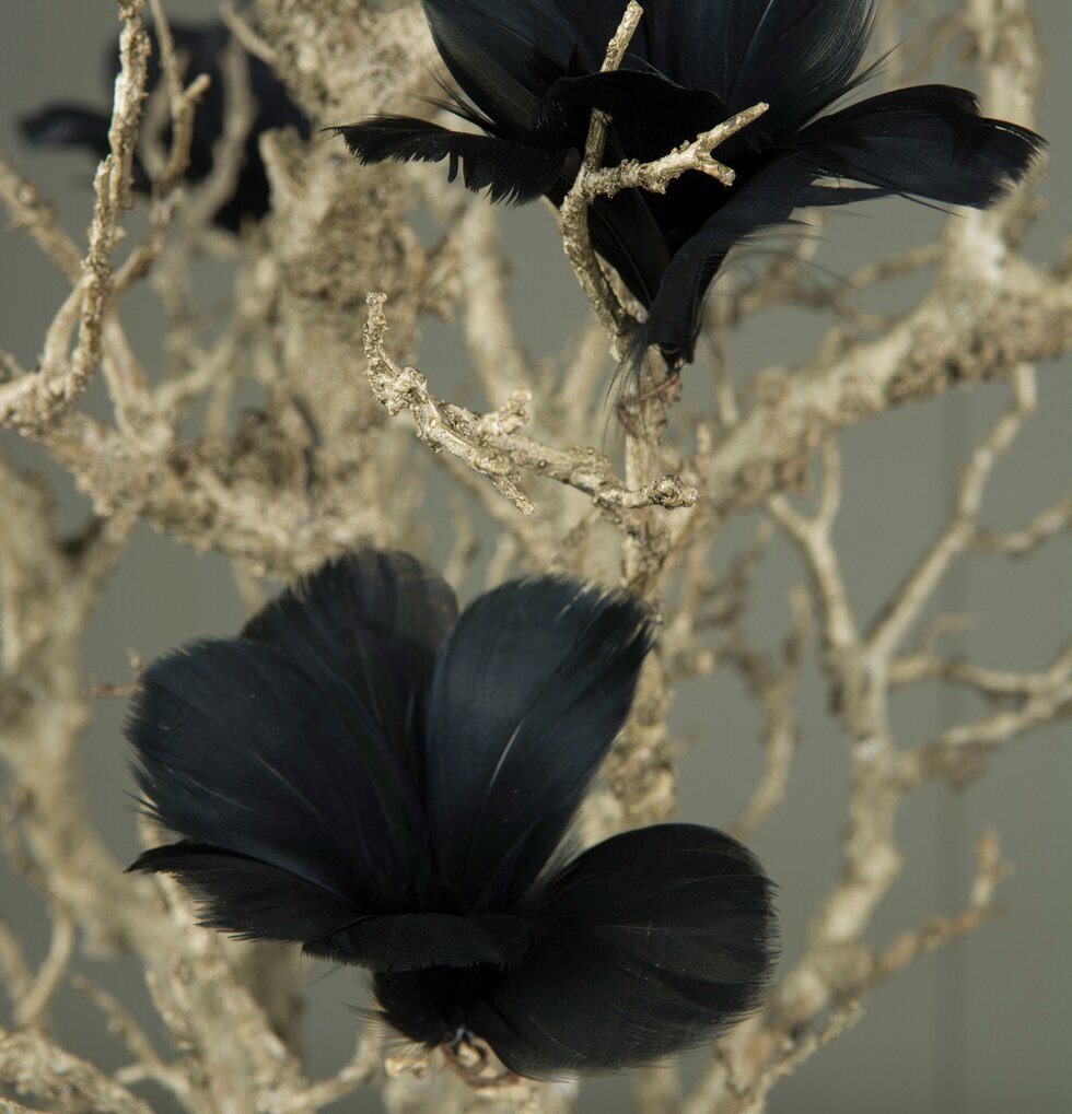 Fjäder/Tråd Blom Svart från A Lot Decoration i närbild