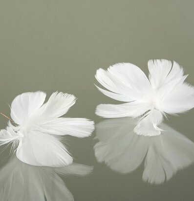 Fjäder/Tråd Blom Vit från A Lot Decoration i vit fjäder