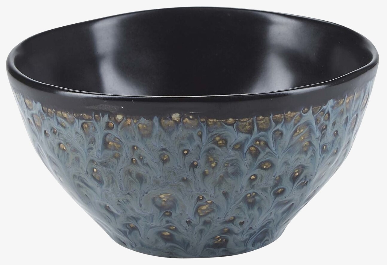 Skål Spot Blue från Bahne med blått och guldaktigt mönster