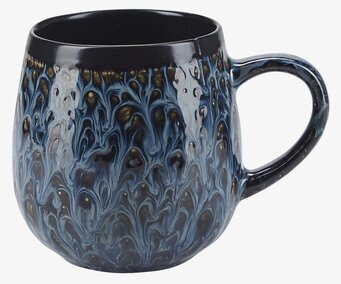 Mugg Spot Blue från Bahne med dramatiskt färgrikt mönster