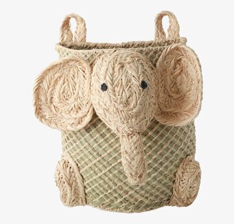 Förvaringskorg Vägg Elefant från Rice i flätad sjögräs