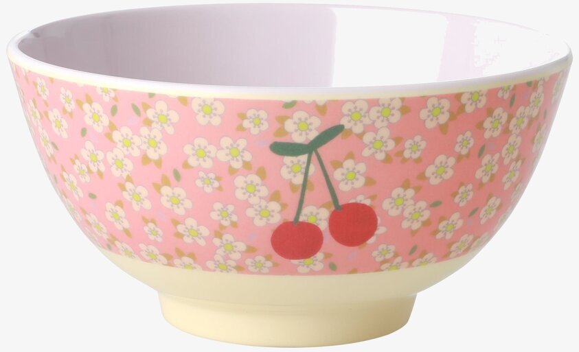 Skål Flowers & Cherry Print från Rice med blommor och körsbär