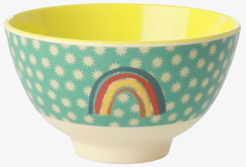 Liten Skål Rainbow & Stars Print från Rice med turkos yta