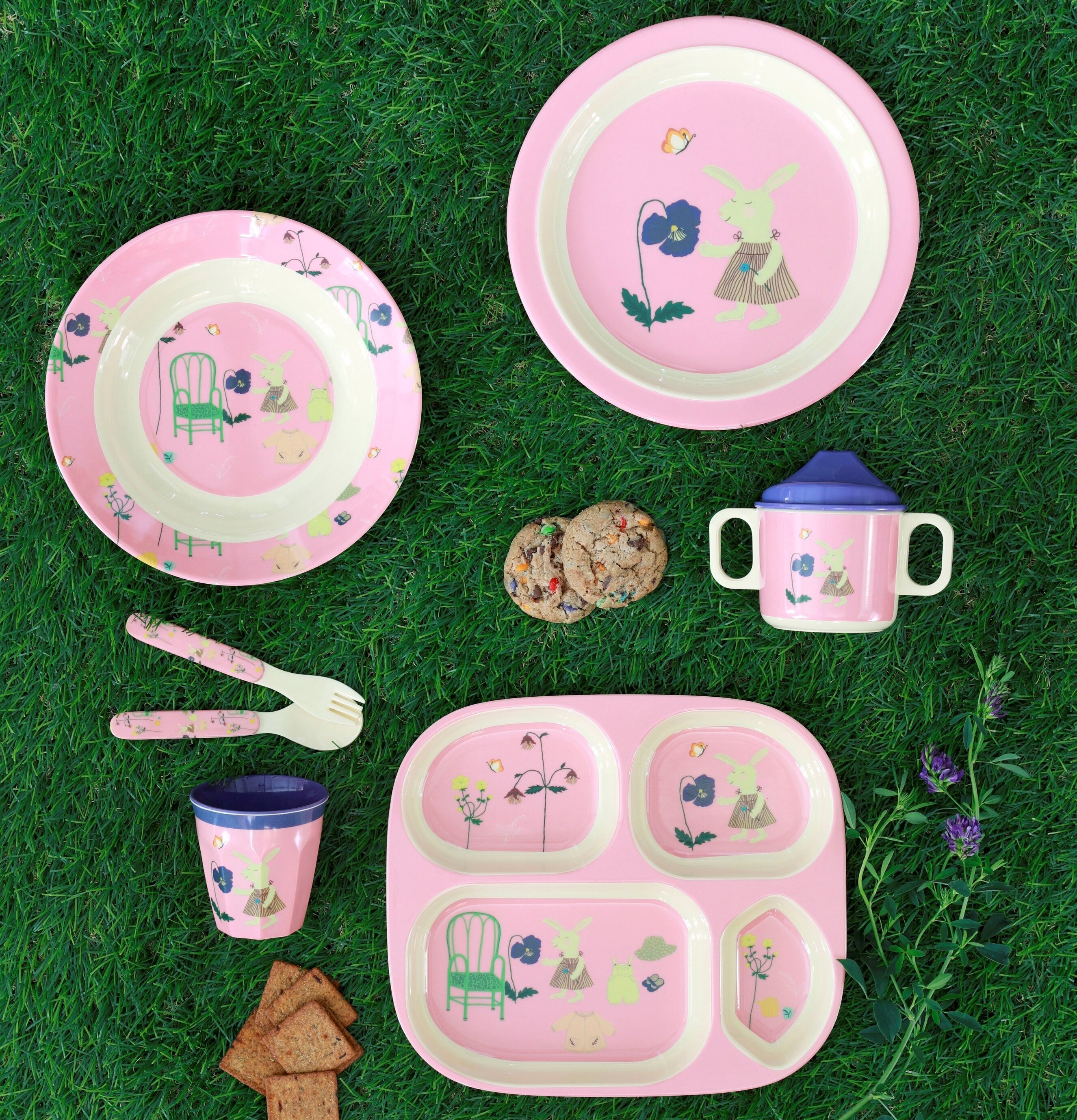 Liten Mugg Pink Bunny Print från Rice med kaninmotiv