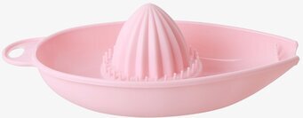 Citruspress från Rice i rosa plast med hällpip och handtag