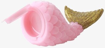 Läppbalsam Rice med rosa fjäll och glitterbelagt guld