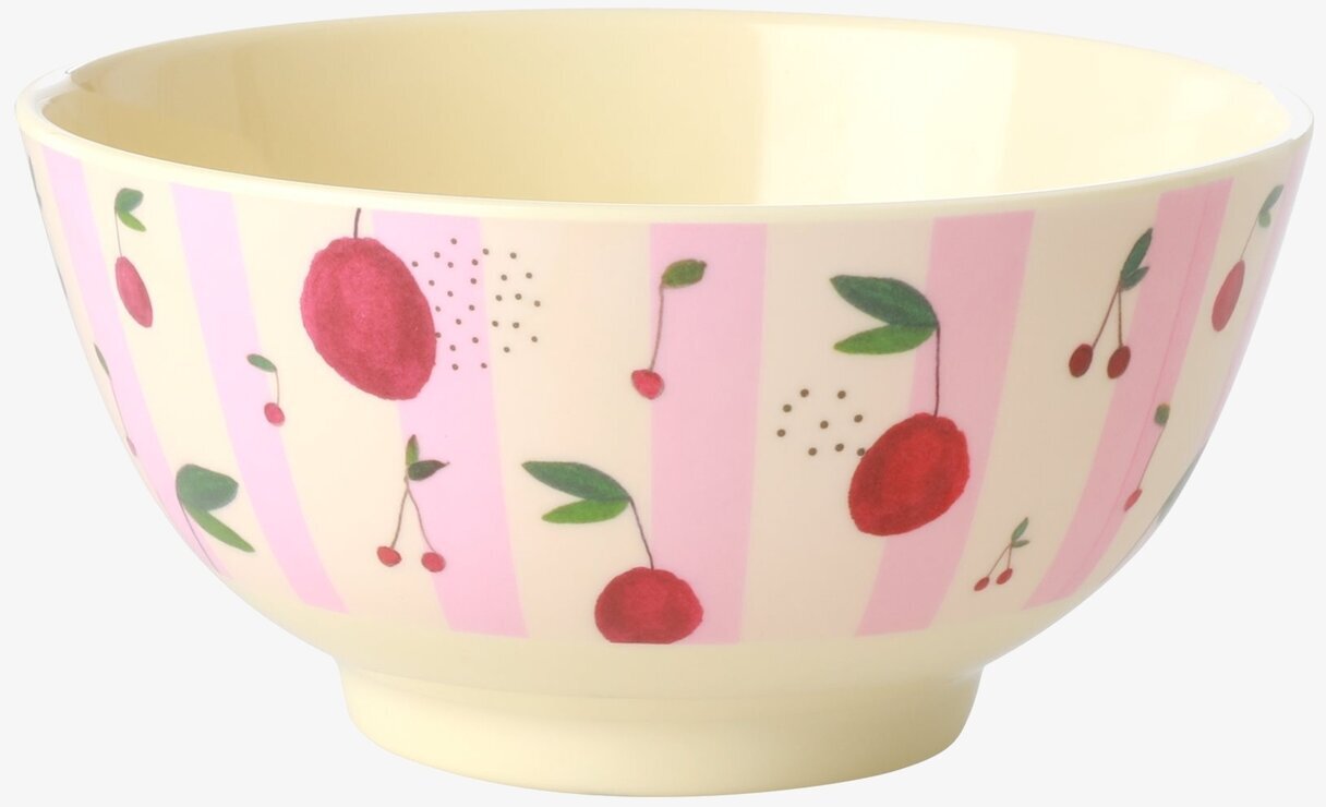 Skål Cherry Print från Rice med körsbärsmönster och ränder