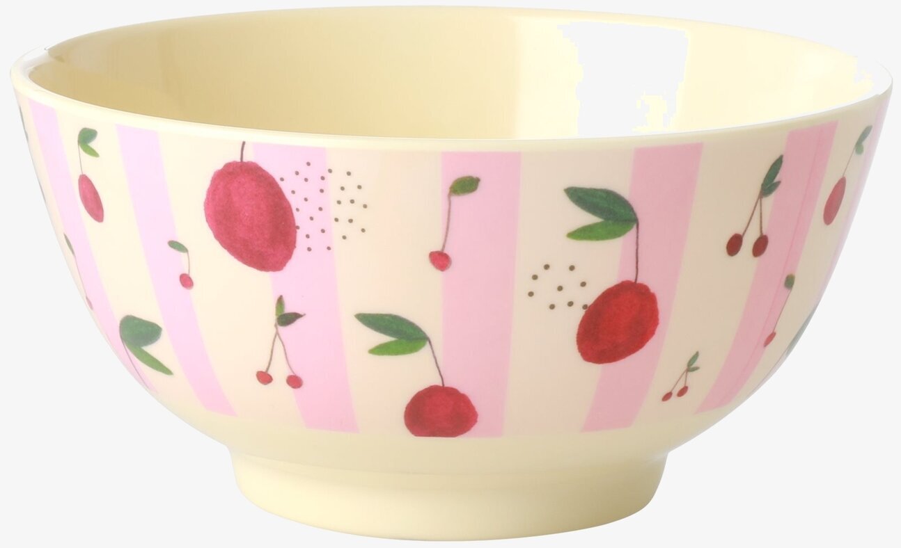 Skål Cherry Print från Rice med körsbärsmönster och ränder