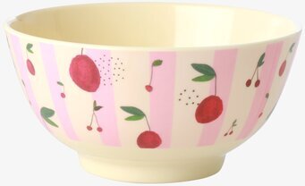 Skål Cherry Print från Rice med körsbärsmönster och ränder