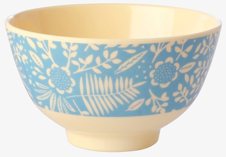 Liten Skål Blue Fern & Flower Print från Rice, melamin