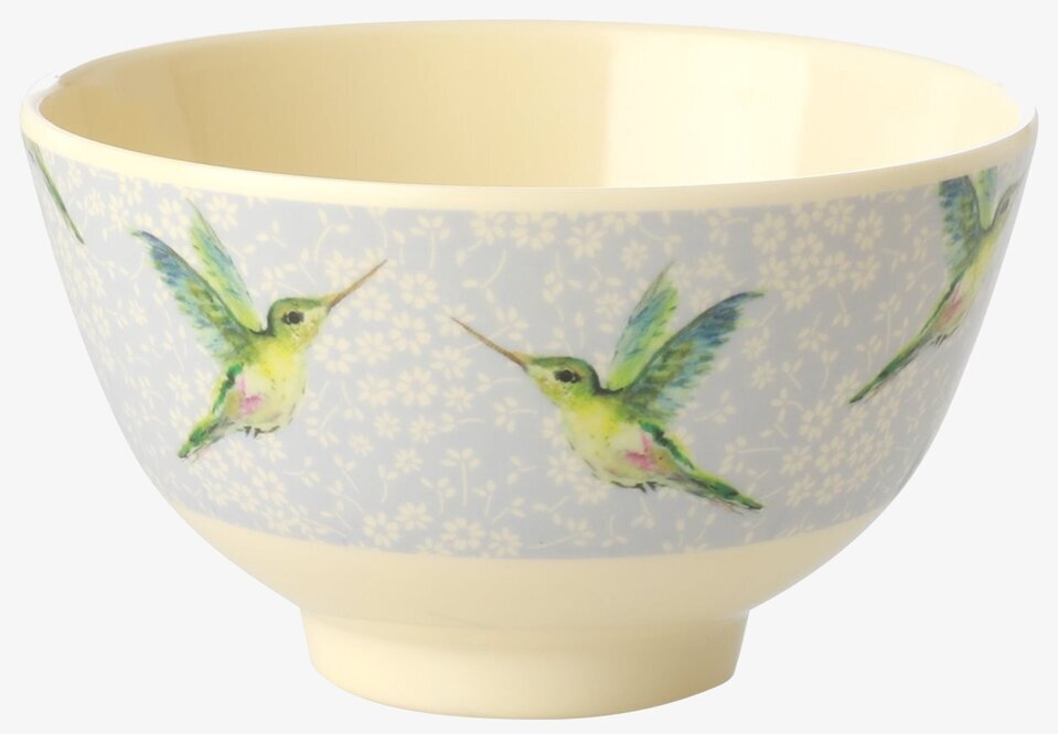 Liten Skål Hummingbird Print från Rice med kolibri-mönster