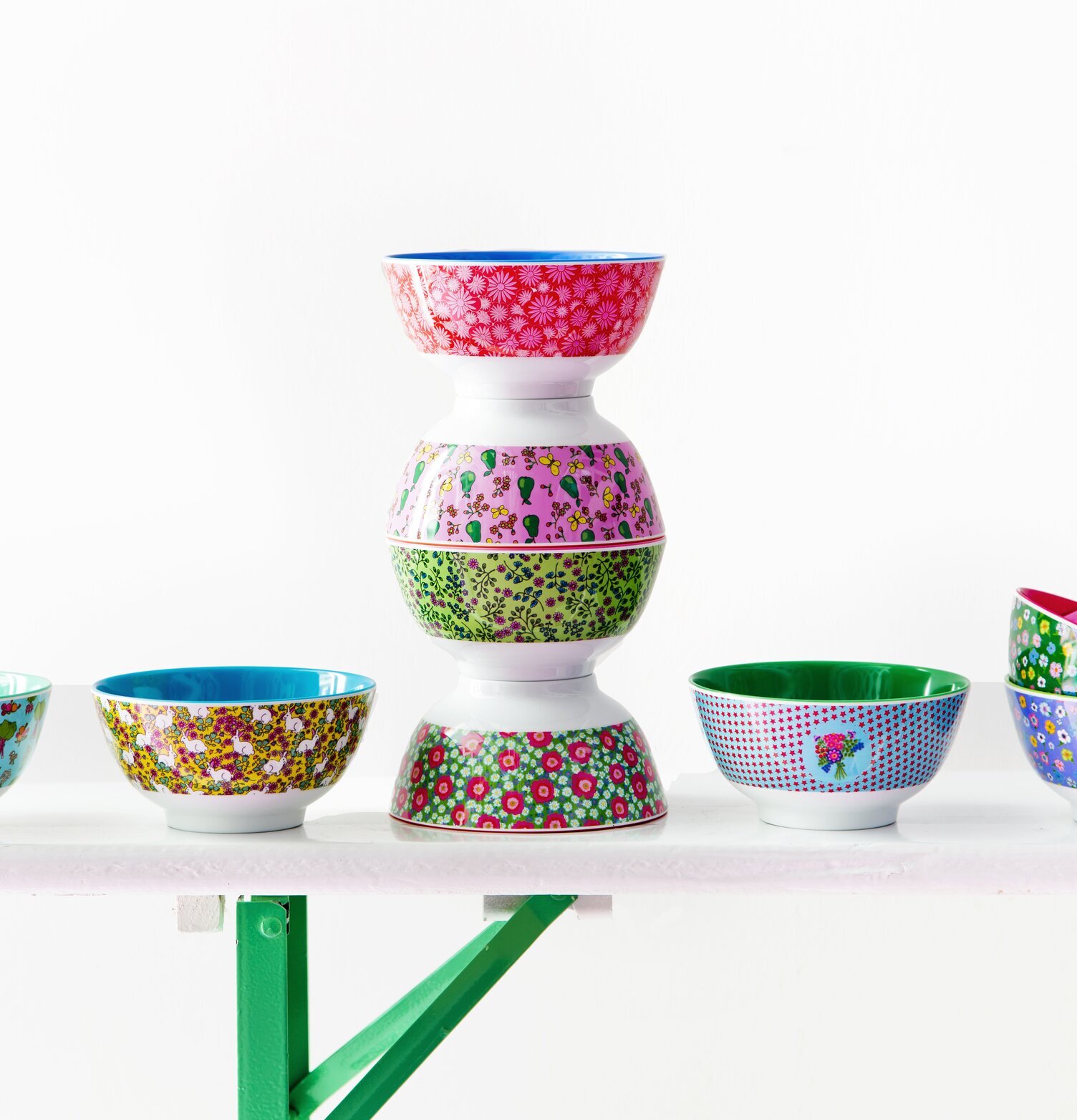 Färgglada Rice-skålar inklusive Skål Melamin Päron