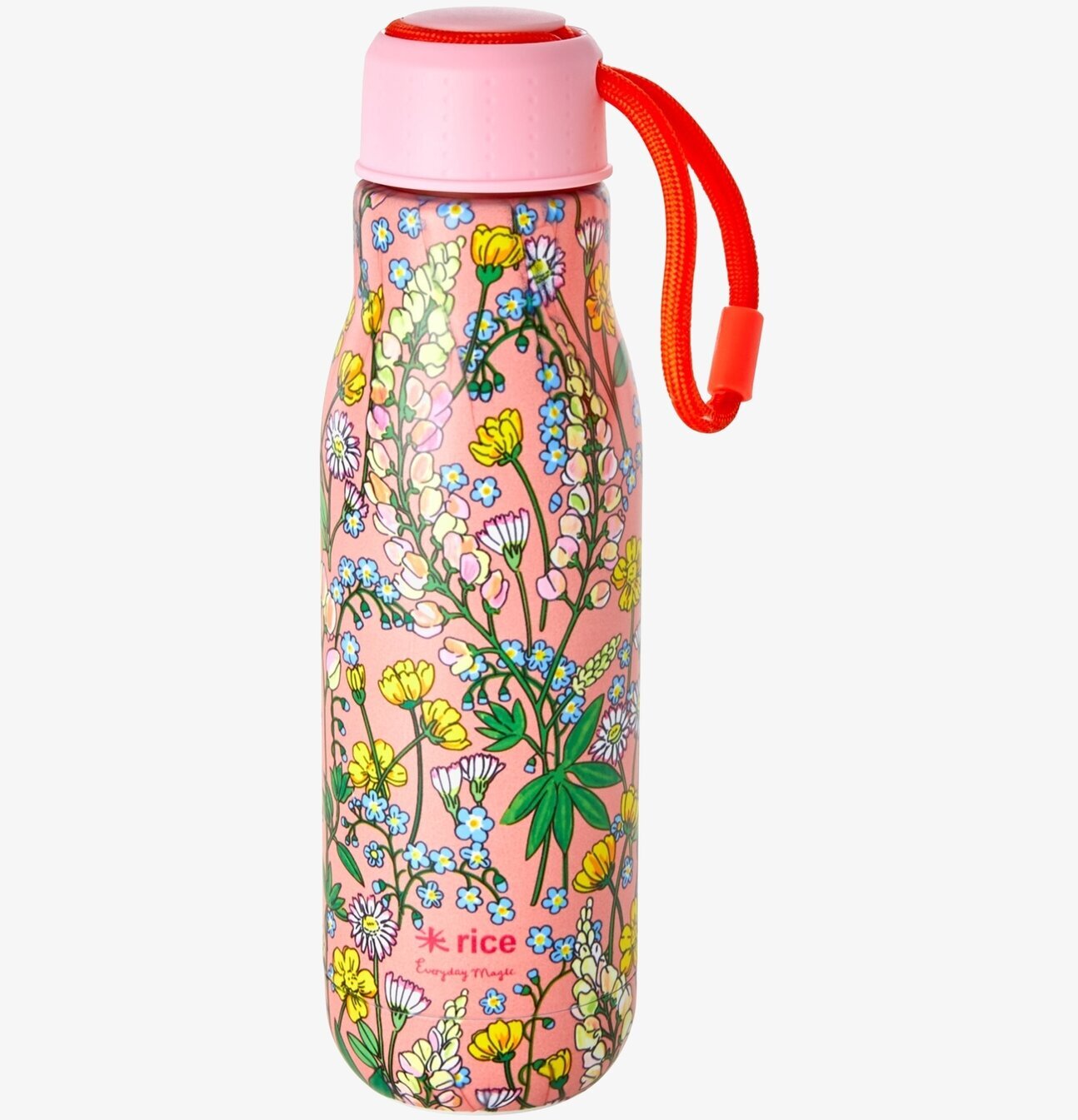 Vattenflaska Coral Lupin Print från Rice med blommönster