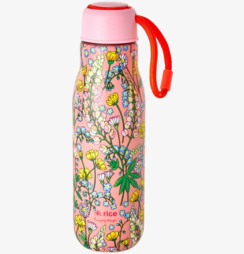 Vattenflaska Coral Lupin Print från Rice med blommönster