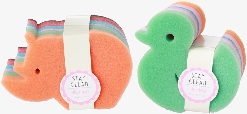 Kökssvamp 2-Pack från Rice: färgglada och lekfulla svampar