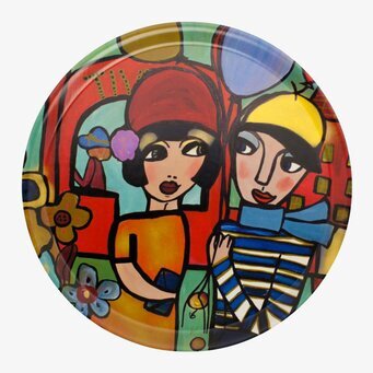 Signerad Bricka Innan Kyssen från Dixie med färgglad design