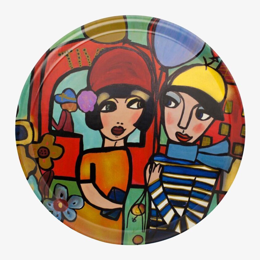 Bricka Innan Kyssen från Dixie med färgglatt motiv