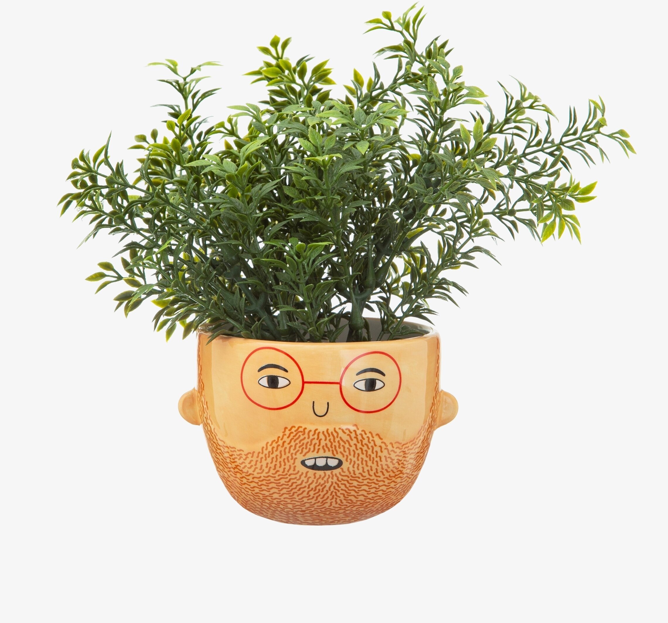 Kruka Mini Ross från Sass & Belle med ansikte och glasögon