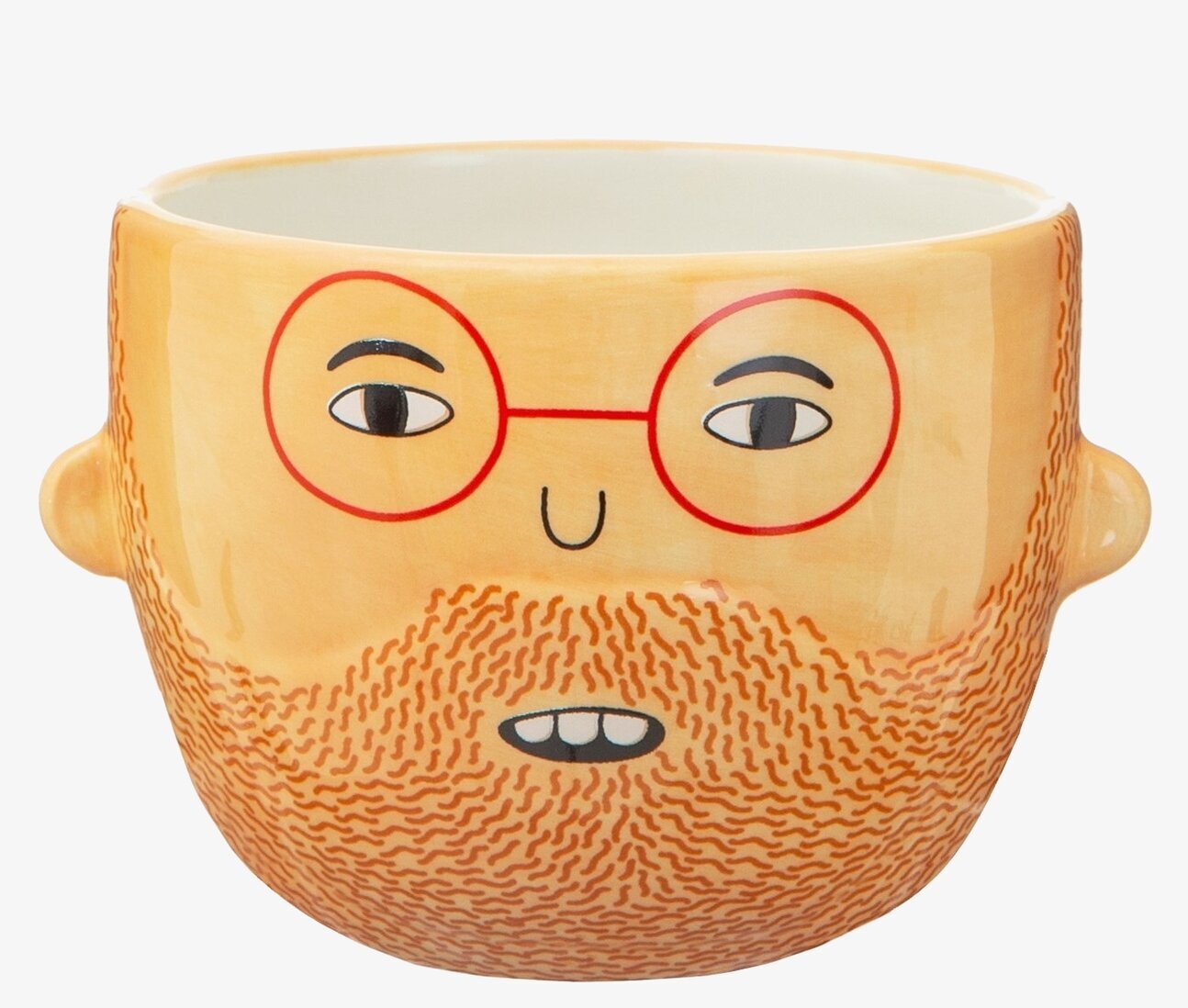 Kruka Mini Ross från Sass & Belle med ansikte och glasögon