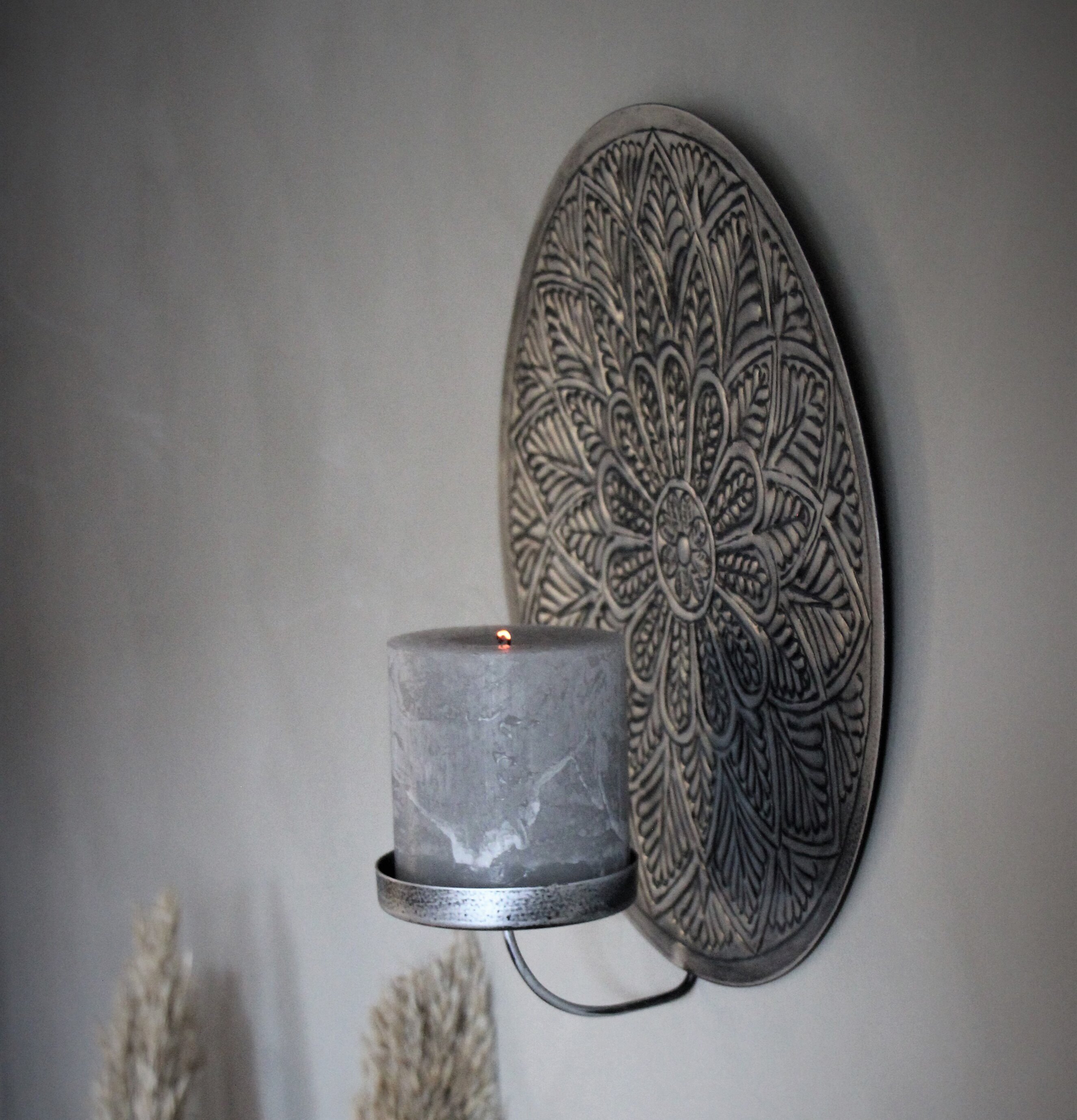 Väggljusstake Mandala Smoke Ø 25 cm från Majas Cottage