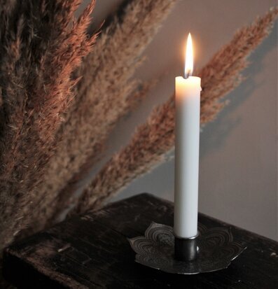 Bild av harmonisk scen med ljus och pampasgräs