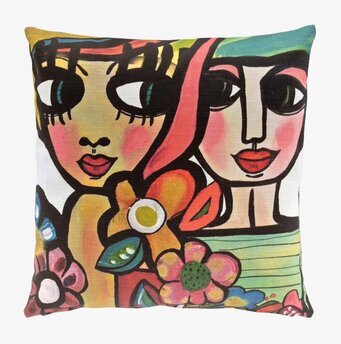 Kuddfodral Längtansfull från Dixie med färgglada ansikten